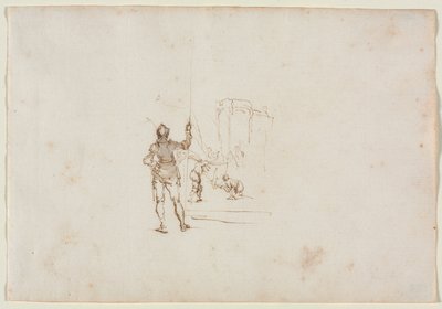 Detalj av martyrdøden til evangelisten Johannes, etter Callot av Stefano della Bella