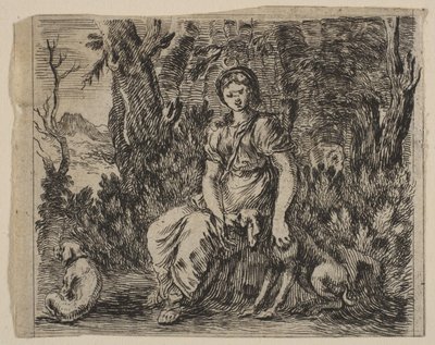 Diana, fra Game of Mythology Game of Mythology, 1644. av Stefano della Bella