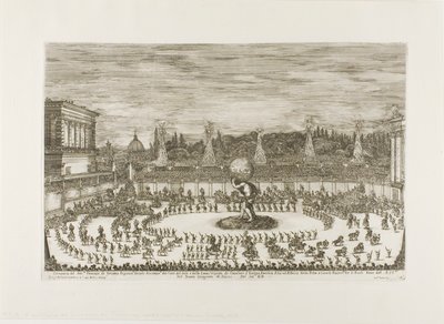 Equestrian Ballet i Amphitheatre of the Boboli Gardens av Stefano della Bella