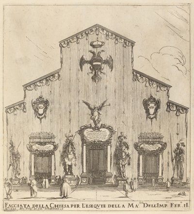 Fasade til kirken San Lorenzo, Firenze, 1637. av Stefano della Bella