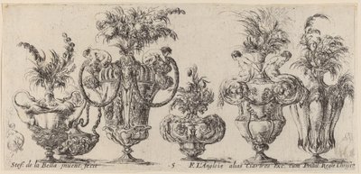 Fantastiske vaser, sannsynligvis 1646. av Stefano della Bella