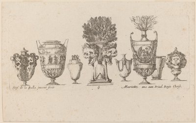 Fantastiske vaser, sannsynligvis 1646. av Stefano della Bella