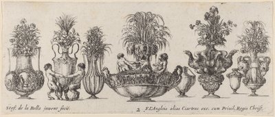 Fantastiske vaser, sannsynligvis 1646. av Stefano della Bella