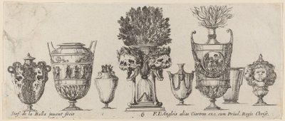 Fantastiske vaser, sannsynligvis 1646. av Stefano della Bella