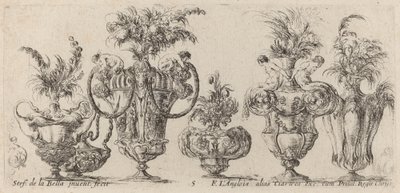 Fantastiske vaser, sannsynligvis 1646. av Stefano della Bella