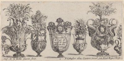 Fantastiske vaser, sannsynligvis 1646. av Stefano della Bella