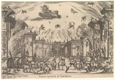 Femte scene, Helvete, fra «Gudenes bryllup» (Le nozze degli Dei) av Stefano della Bella