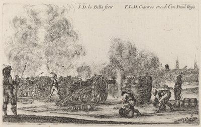 Avfyring av kanonene, ca. 1641. av Stefano della Bella