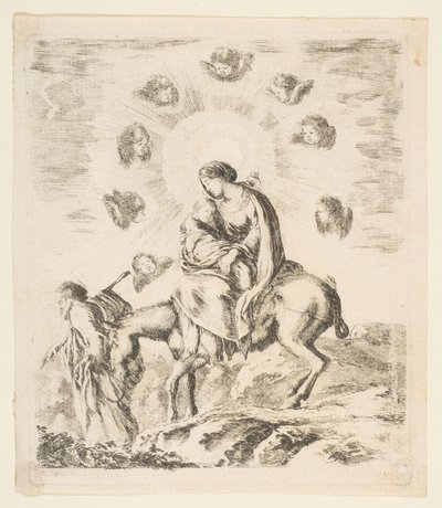 Fly til Egypt, ca. 1641. av Stefano della Bella
