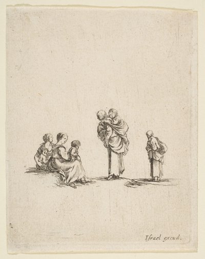 Fire tiggerkvinner, ca. 1641. av Stefano della Bella