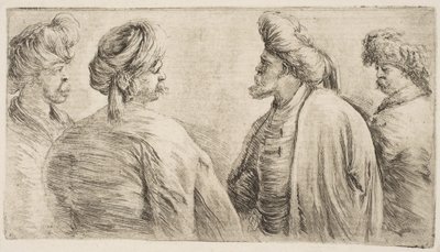 Fire tyrkere, halv lengde, ca. 1662. av Stefano della Bella