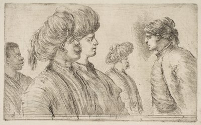Fire tyrkere og en svart mann, ca. 1662. av Stefano della Bella