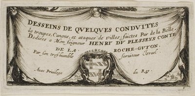Frontispiece til tegninger av flere bevegelser av soldater av Stefano della Bella