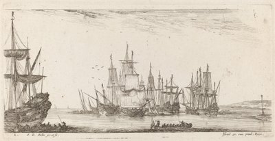 Gruppe av skip, 1644. av Stefano della Bella