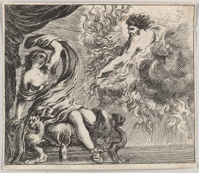Jupiter og Semele, fra Game of Mythology Game of Mythology, av Stefano della Bella