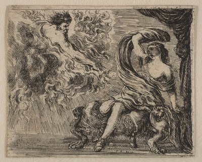 Jupiter og Semele, fra Game of Mythology Game of Mythology, av Stefano della Bella