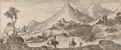 Landskap med slott, 1641. av Stefano della Bella