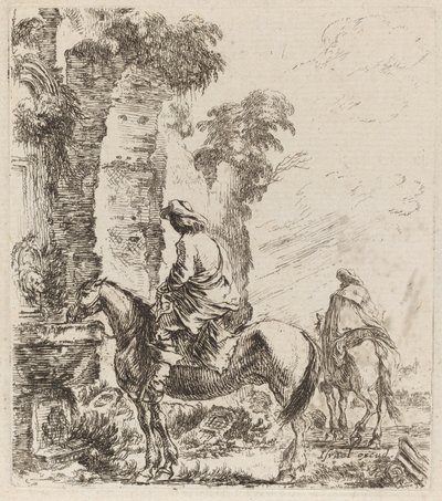 Landskap med ryttere, 1646. av Stefano della Bella