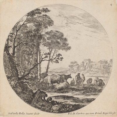 Landskap med romerske ruiner, 1646. av Stefano della Bella