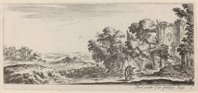 Landskap med ruiner, i eller før 1647. av Stefano della Bella