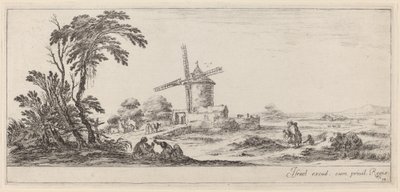 Landskap med vindmølle, i eller før 1647. av Stefano della Bella