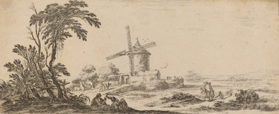 Landskap med vindmølle, i eller før 1647. av Stefano della Bella