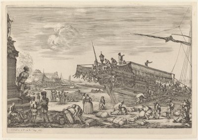 Laste et skip, sannsynligvis c. 16541655. av Stefano della Bella