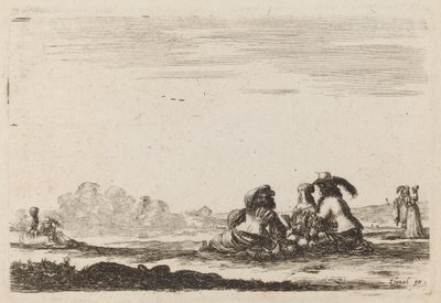 Herrer og damer i samtale, 1642. av Stefano della Bella