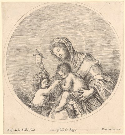 Maria med barnet og Johannes Døperen av Stefano della Bella