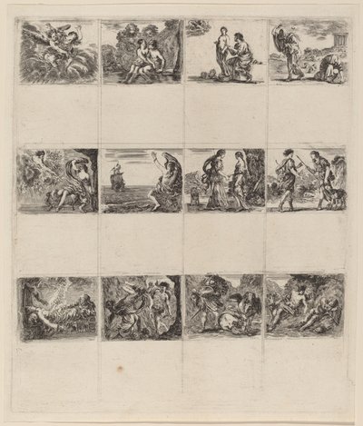 Mytologiske spillekort, 1644. av Stefano della Bella