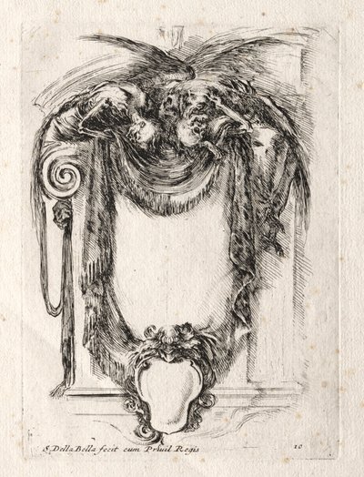 Ny modell for en kartusj, 1647. av Stefano della Bella