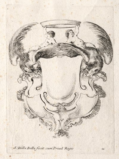 Ny modell for en kartusj, 1647. av Stefano della Bella