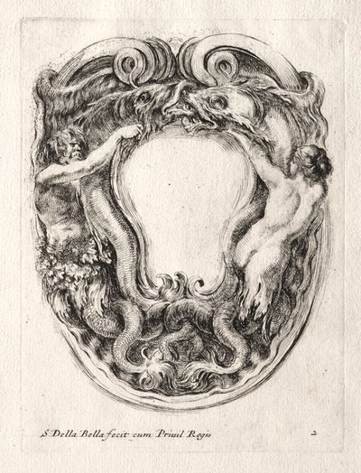 Ny modell for en kartusj, 1647. av Stefano della Bella