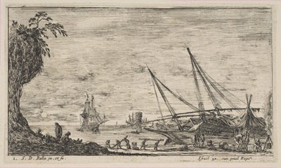 Plate 1: havneby med skip, fra 