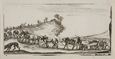 Plate fire fra tegninger av flere bevegelser av soldater av Stefano della Bella