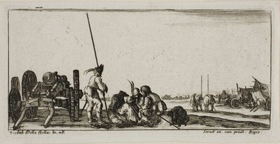 Plate ni fra tegninger av flere bevegelser av soldater av Stefano della Bella