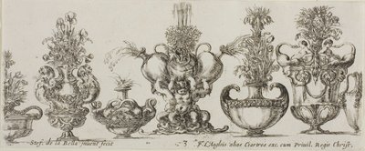 Tallerken tre fra Collection of Various Vases av Stefano della Bella