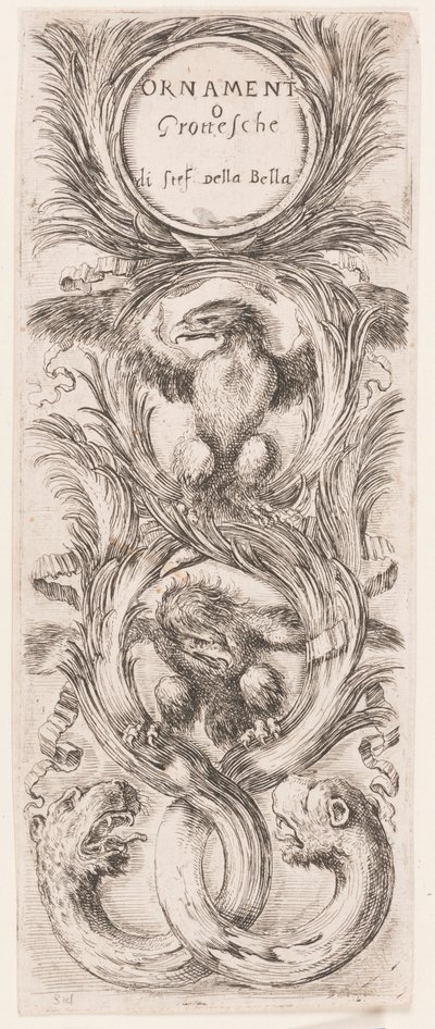 Tallerken, fra serien Ornamenti o grottesche (Ornamenter eller Grotesques) av Stefano della Bella