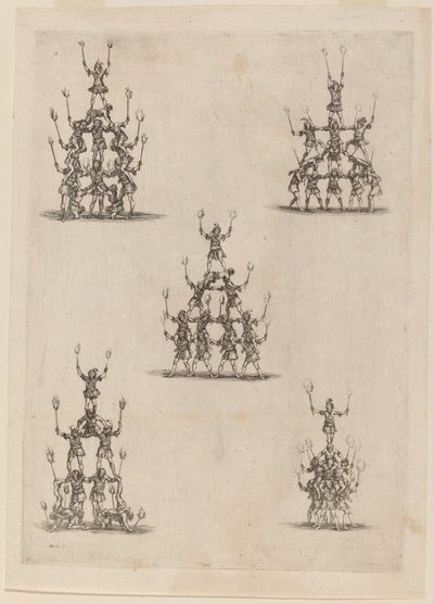 Gjøglerpyramider av Stefano della Bella