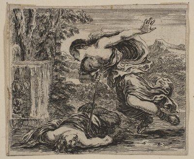 Pyramus og Thisbe, fra Game of Mythology Jeu de la Mythologie, 1644 av Stefano della Bella