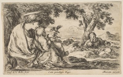 Hvil på flyturen til Egypt, ca. 1641. av Stefano della Bella