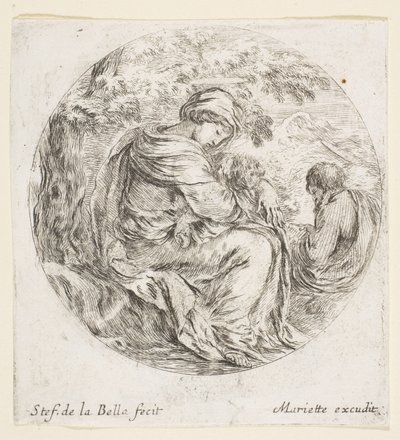 Hvil på flyturen til Egypt, ca. 1641. av Stefano della Bella