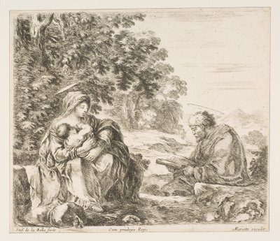 Hvil på flyturen til Egypt, ca. 1649. av Stefano della Bella
