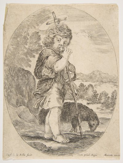 Døperen Johannes biter et stykke frukt, ca. 1641. av Stefano della Bella