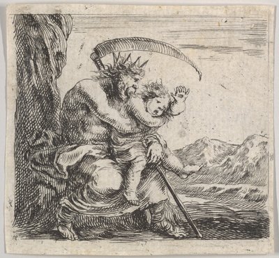 Saturn, fra Game of Mythology Game of Mythology, 1644. av Stefano della Bella