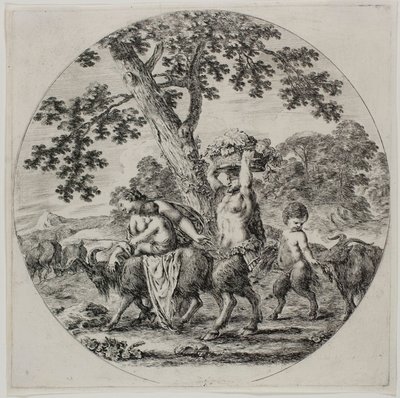 Satyr-familievandring av Stefano della Bella