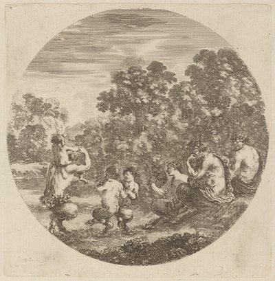 Satyrer og Faun av Stefano della Bella