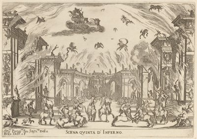 Femte scene av helvete, 1637. av Stefano della Bella