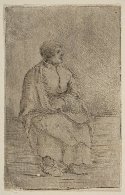 Sittende Ecclesiastic, ca. 1662. av Stefano della Bella