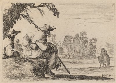 Sittende pilegrimer av Stefano della Bella